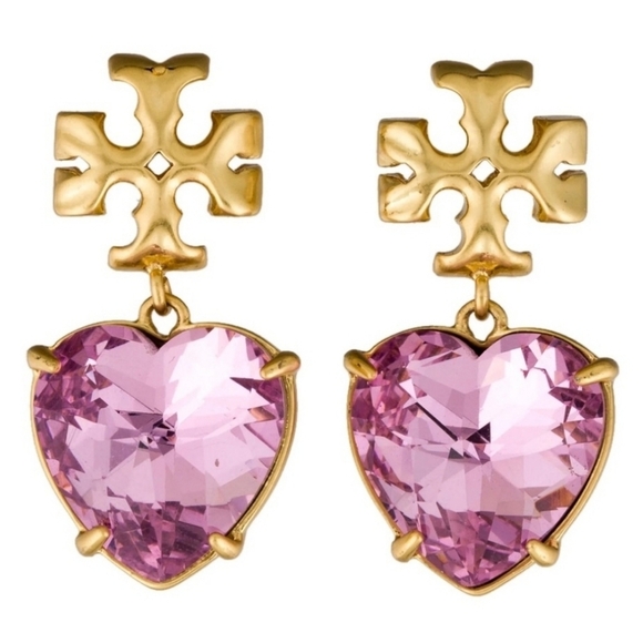 Tory Burch Jewelry - 🔹️TORY BURCH🔹️ - Crystal Kira Heart Dangle Earrings w/ Dustbag